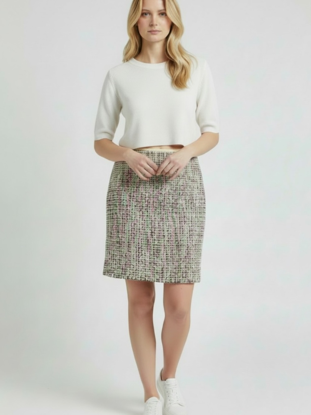 Etcetera Colorful Tweed Knee Length Skirt (0)